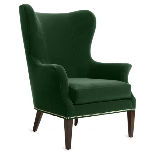 Tristen Wingback Chair, Emerald Velvet~P77433561