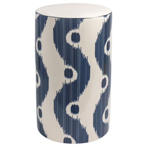 Marrakech Garden Stool, Blue/White