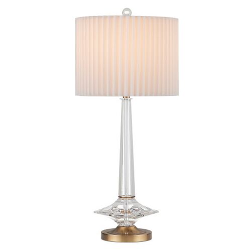 Anton Table Lamp, Crystal/Antique Brass
