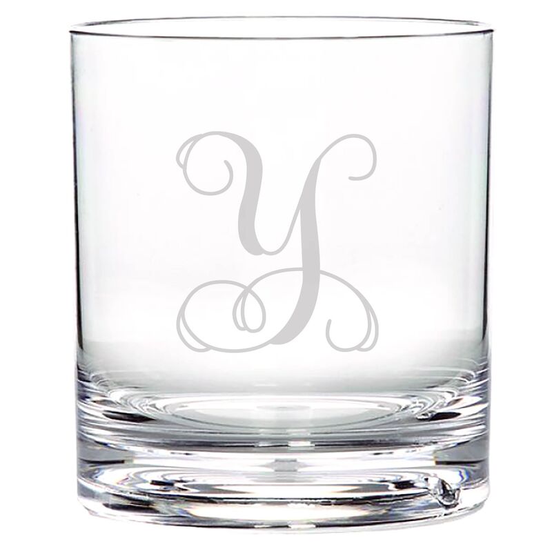 S/4 Vine Monogram Double Old-Fashioned, Clear
