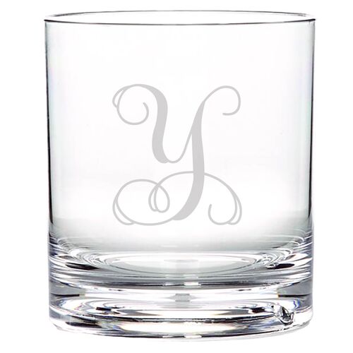 S/4 Vine Monogram Double Old-Fashioned, Clear~P77630819