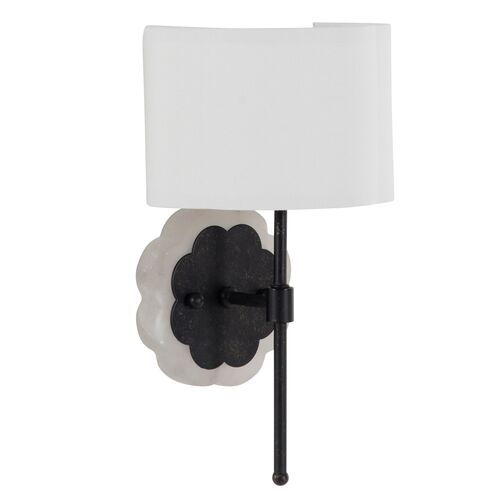Shirley Alabaster Sconce, Black