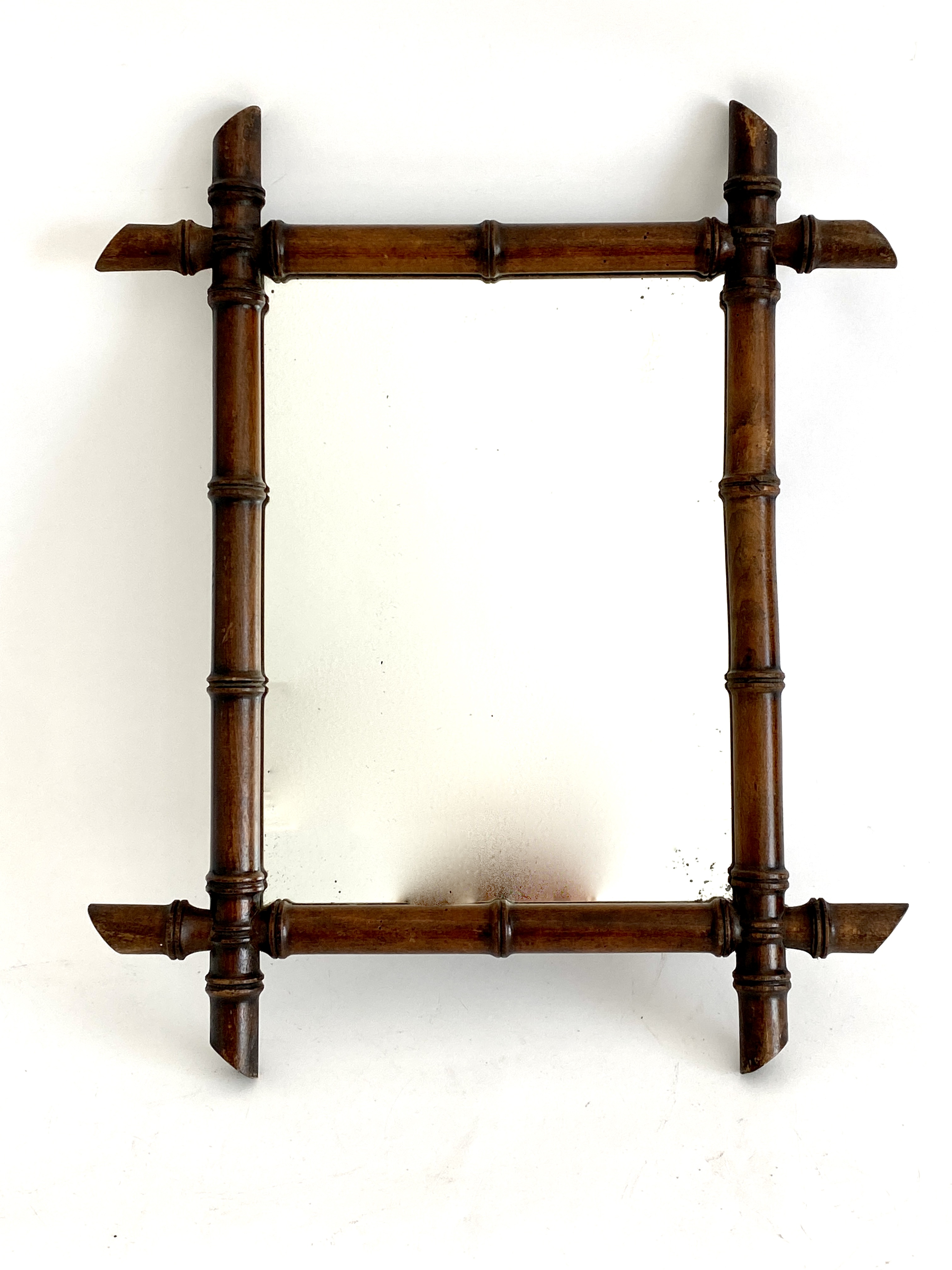 1930s French Faux Bamboo Wall Mirror~P77682475