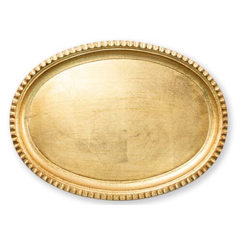 13" Florentine Oval Tray, Gold~P77498803