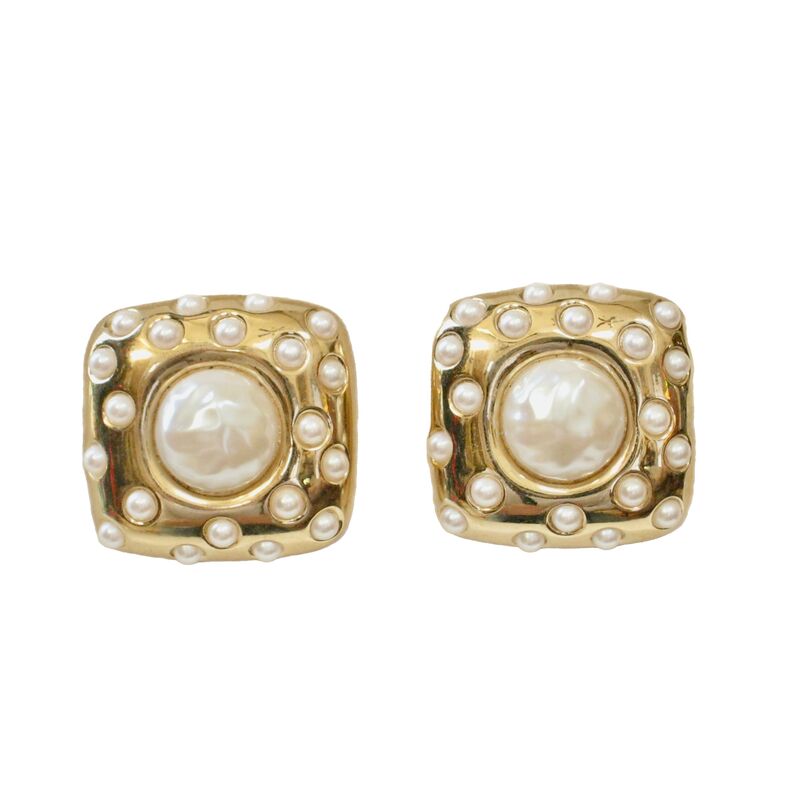 !980s Givenchy Oversized Pearl Earrings