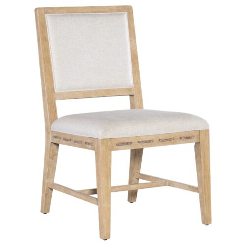 Retreat Cane Back Upholstered Side Chair, Wiley Snow Linen/Dune Retreat Cane Back Upholstered Side Chair, Wiley Snow Linen/Dune