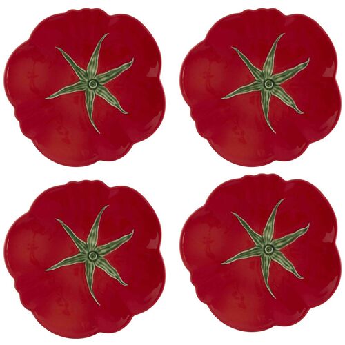S/4 Tomato Fruit Plates, Red
