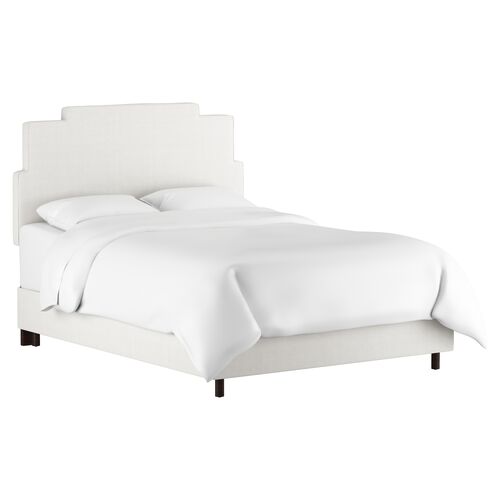 White Linen Bed Frame King