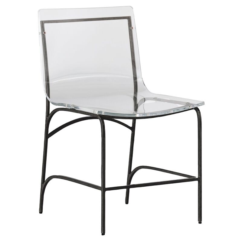 Claro Acrylic Outdoor Side Chair, Ancient Earth