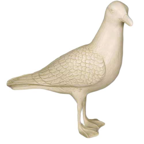 15" Seagull Standing Outdoor Statue, Antique Stone