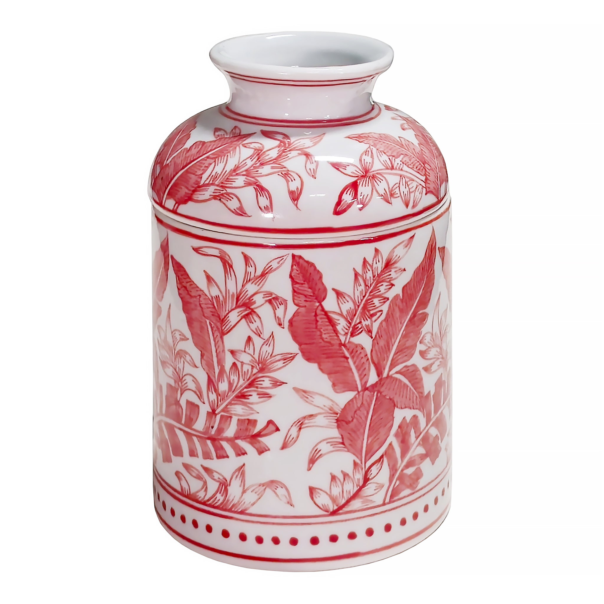 Tropical Leaves Tissue Box, Pink