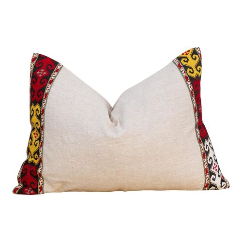 Giti Linen Tribal Border Pillow~P77645146