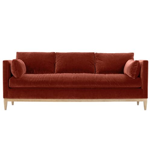 Elodie Velvet Bench-Seat Sofa