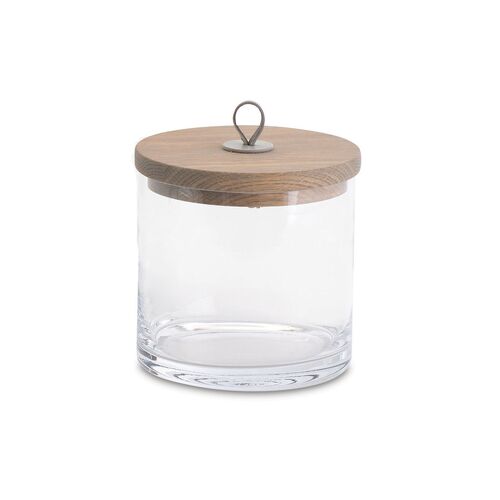 9" Squat Rustic Canister, Clear/Umber~P77338038