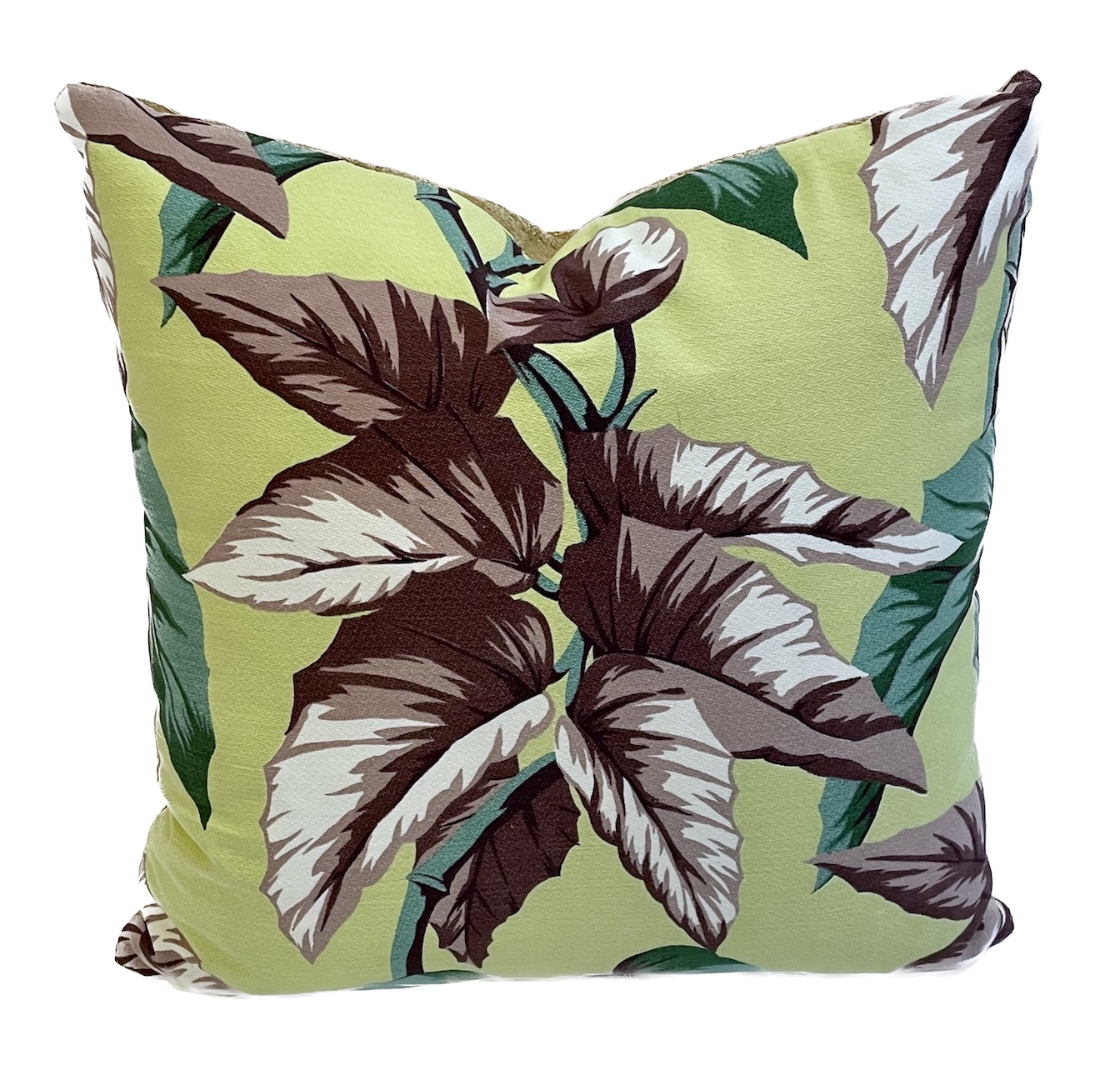 Retro Begonia Leaf Barkcloth  Pillow~P77686869