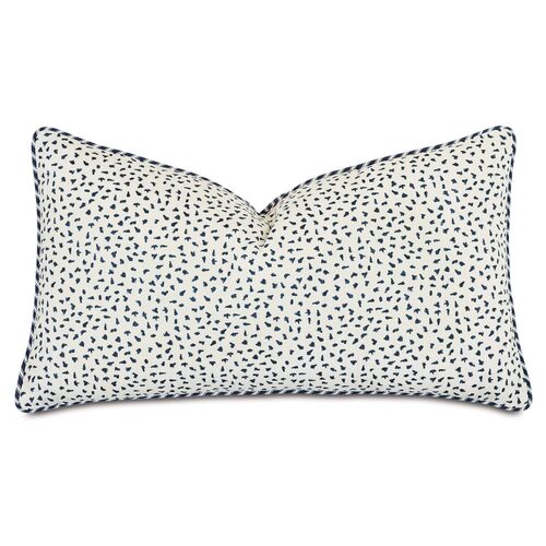 Claire Speckled 15x26 Lumbar Pillow, Blue/White~P77634439