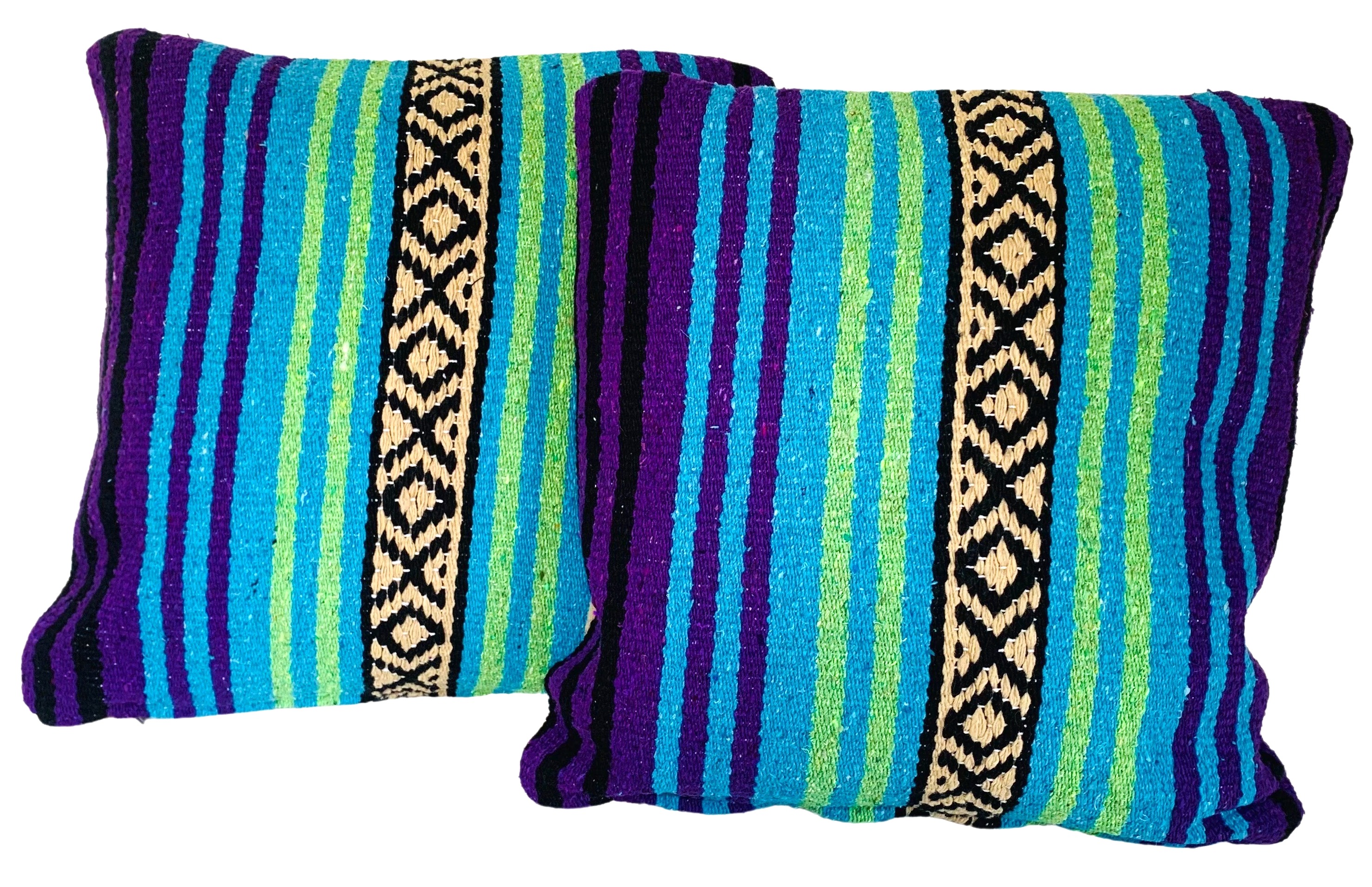 Mexican Serape Throw Pillows, Pair