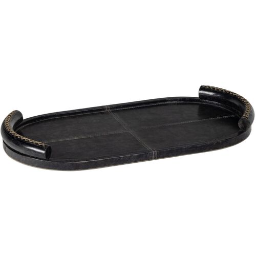 Forte Oval Leather Tray