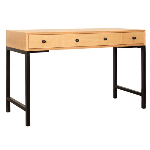 Maple Rattan 3-Drawer Writing Desk Maple Rattan 3-Drawer Writing Desk