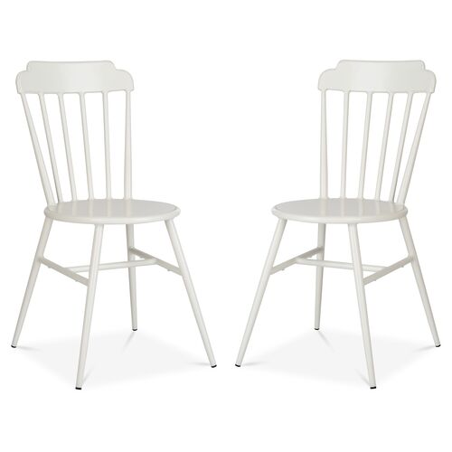 S/2 Broderick Outdoor Side Chairs, White~P77587980