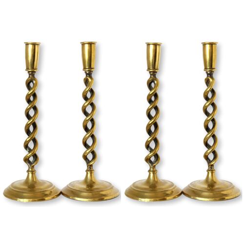Antique English Brass Candlesticks, S/4~P77661131