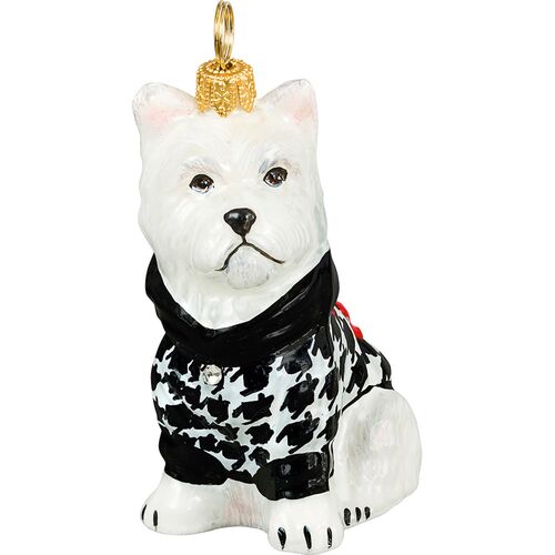 Westie in Hounds Tooth Sweater