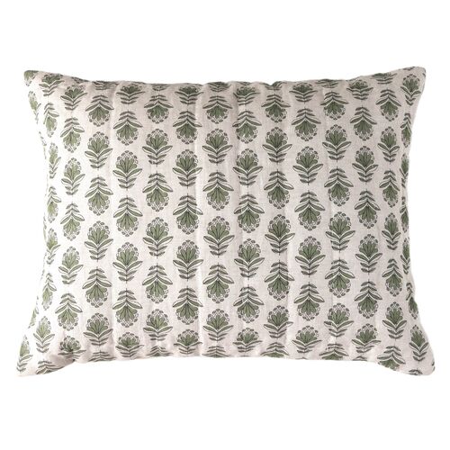 S/2 Charlie Block Print Cotton/Linen Flex Sham S/2 Charlie Block Print Cotton/Linen Flex Sham