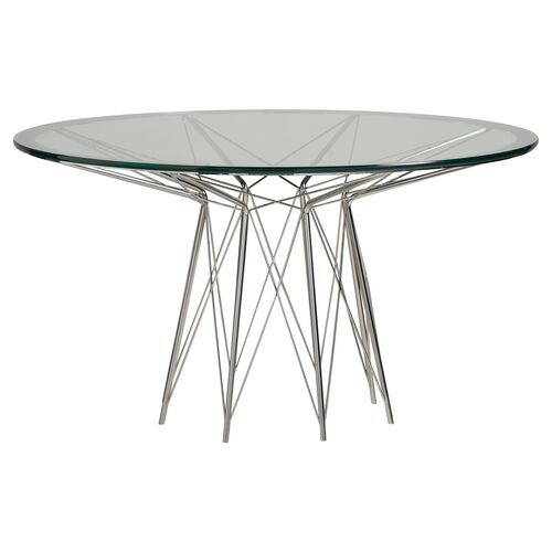 Ari 54" Dining Table, Steel/Glass~P77633908