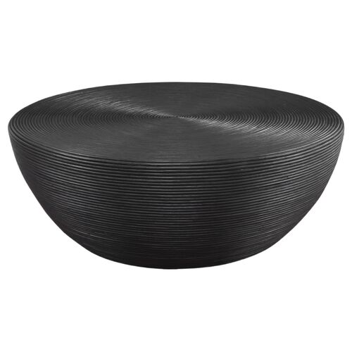 Noelia Rattan Coffee Table, Black