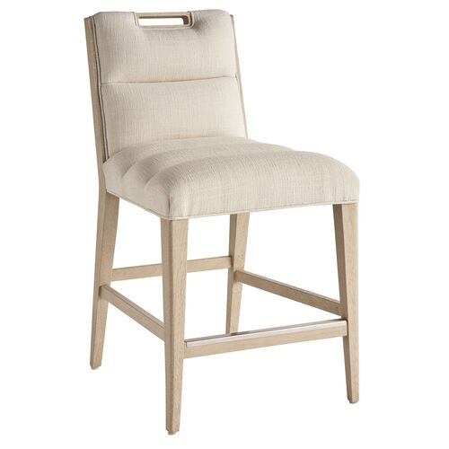 Greer Channeled Upholstered Counter Stool, Textured