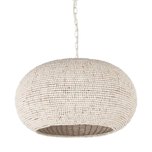Bella Beaded Chandelier, White-Washed Bella Beaded Chandelier, White-Washed