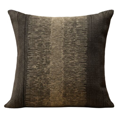 Shoban 24x24 Handmade Ombre Pillow, Black/Gray Shoban 24x24 Handmade Ombre Pillow, Black/Gray