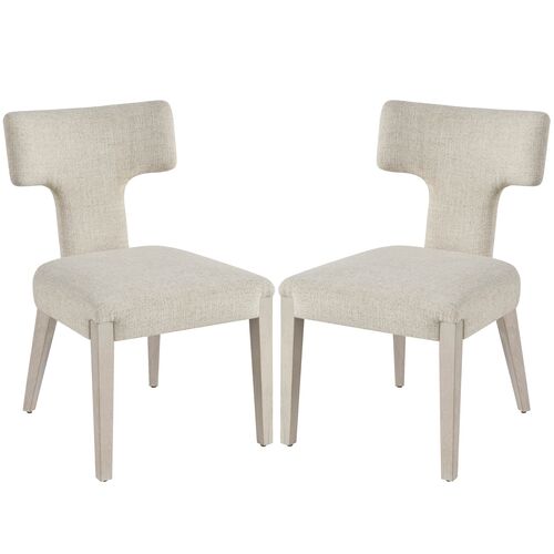 S/2 Veridian Raven Upholstered Side Chairs