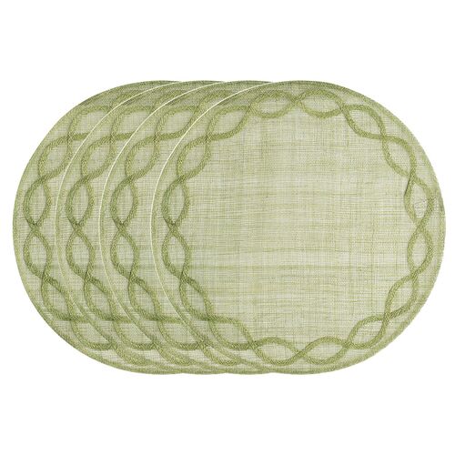 S/4 Tuileries Garden Placemats, Pistachio