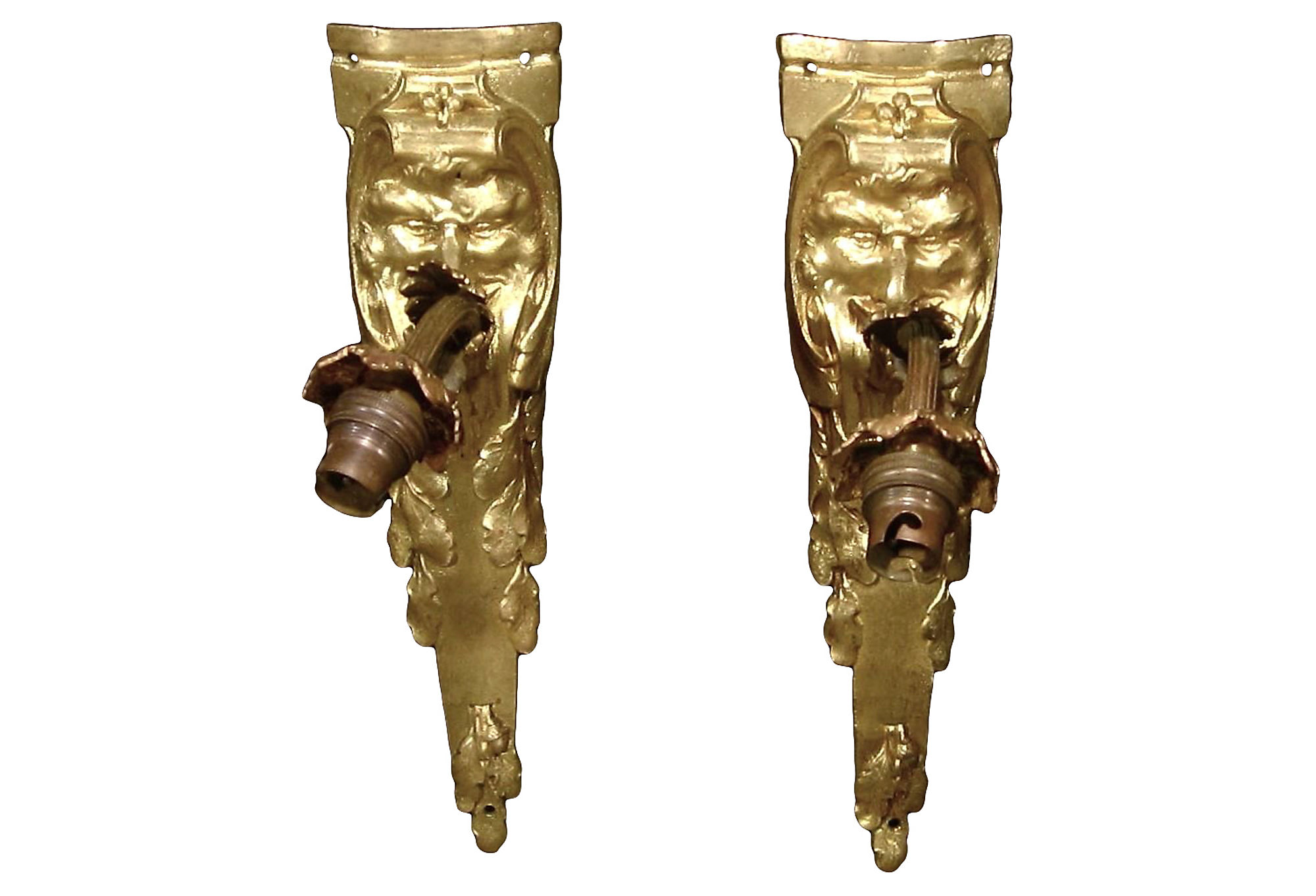 19th C. Neoclassical Mask Sconces, S/2~P77431688