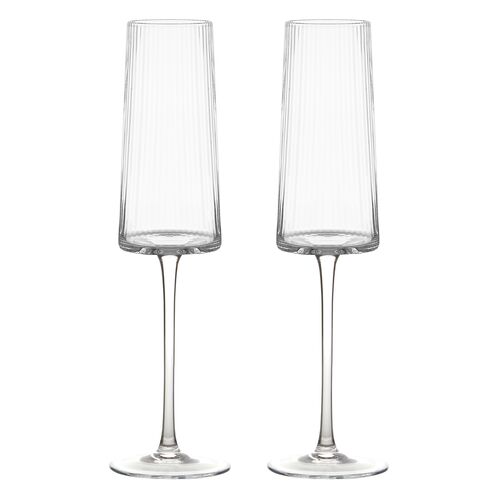 Empire Champagne Flutes, Set of 2