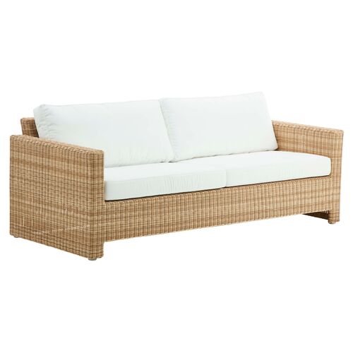 Sixty 3-Seat Outdoor Sofa, Natural/White~P77592385