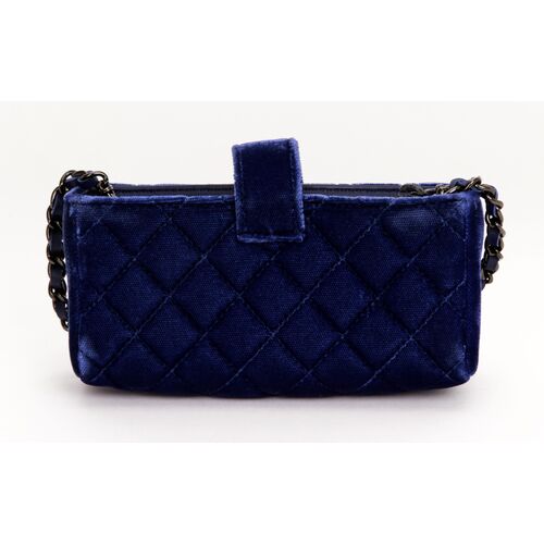 Chanel Blue Velvet Mini Cross Body Bag