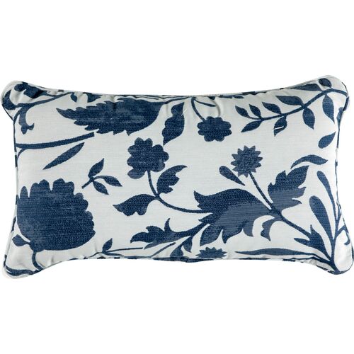 Layla Outdoor Lumbar Pillow, Dolce Floral Indigo~P77651636