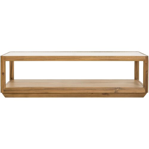 Xylara Rectangle Acacia/Glass Coffee Table, Natural