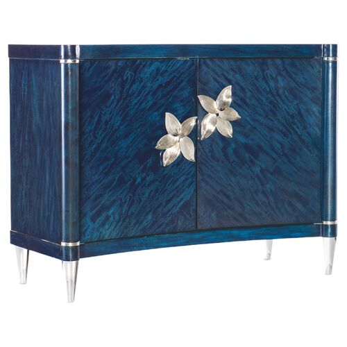 Melange Sapphire 2-Door Accent Chest, Blue/Silver