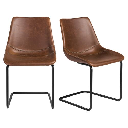 S/2 Ryan Side Chairs, Dark Brown~P66392859