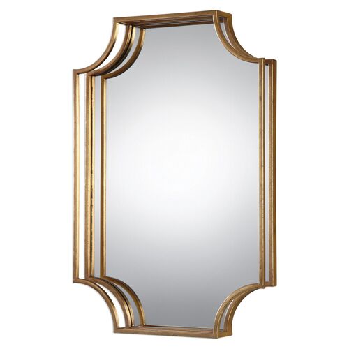Elise Wall Mirror, Antiqued Gold Leaf~P47640405