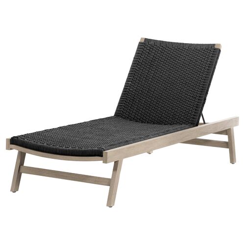 Wilder Rope Outdoor Chaise, Weathered Gray~P77628208