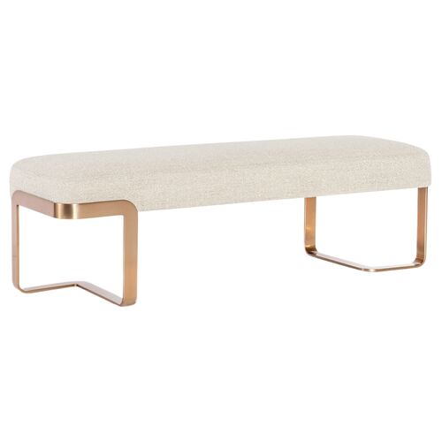 Eleana Linen Bed Bench, Beige