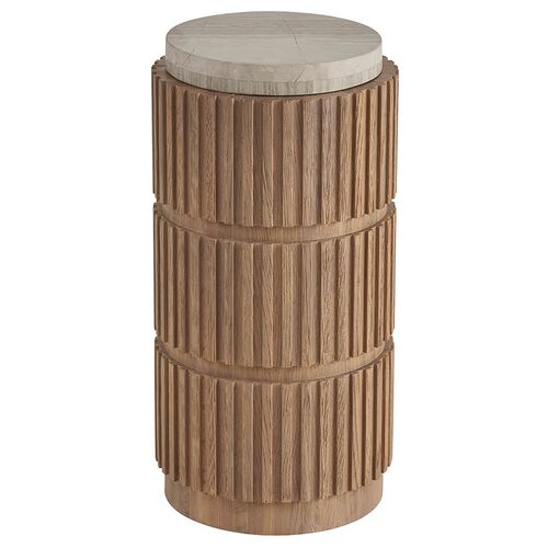 Veridian Fluted Marble Top Drink Table
