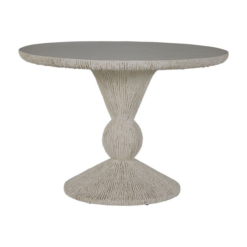 Montello Dining Table, White Cast Stone