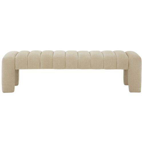 Cassia Boucle Channel Tufted Bench