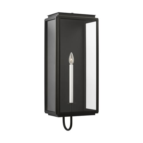 Edgar Outdoor Wall Lantern, Textured Black