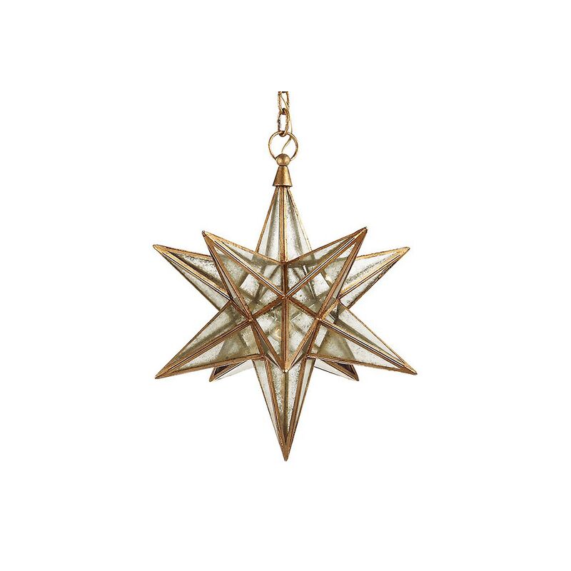 Moravian Star Lantern, Gilded Iron